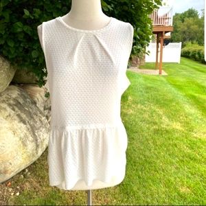 ANTHRO- Sleeveless Eyelet Peplum Top